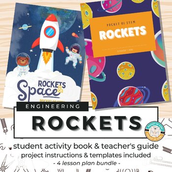 Preview of ⭐Build a Rocket and Launcher: Back to School STEM Engineering Project!