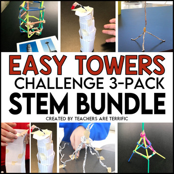 Preview of STEM Challenges Easy Towers Bundle One-Day Activities