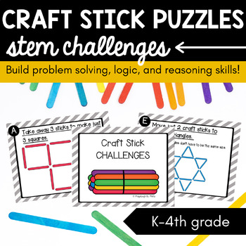 Preview of STEM Challenge: Craft Stick Puzzles