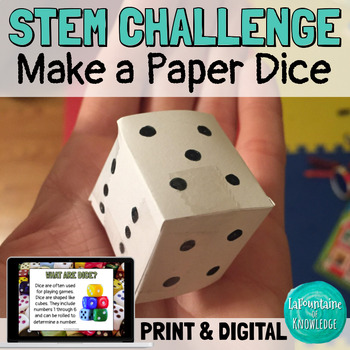 Preview of STEM Challenge Make a Paper Dice Geometry Lab Experiment PRINT and DIGITAL