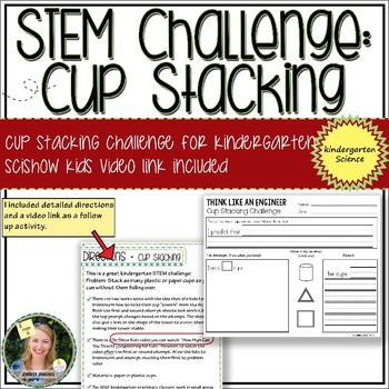Preview of STEM Challenge: Cup Stacking with SciShow Kids Video Link