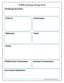 Preview of STEM Challenge Design Brief Template