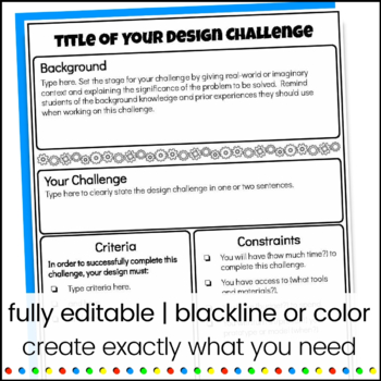 Stem Challenge Design Brief Template And Student Pages Editable