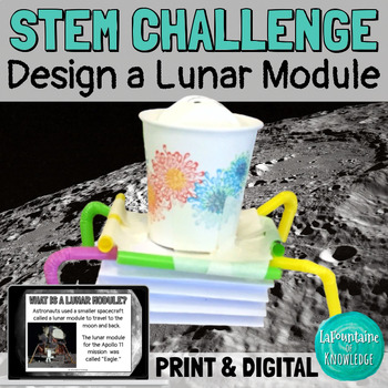 Preview of STEM Challenge Design a Lunar Module Moon Landing Science Lab PRINT and DIGITAL