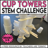 STEM Challenge Sticks and Cups Tower FREEBIE