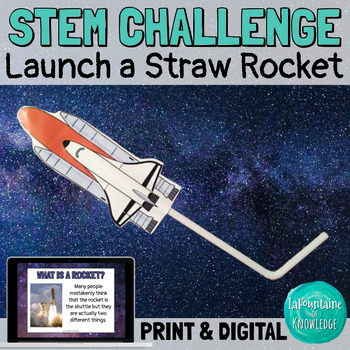 Preview of Space STEM Challenge Launch a Paper Straw Rocket Lab PRINT and DIGITAL