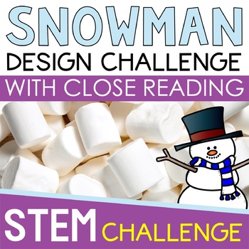 Preview of Winter STEM Activity Snowman STEM Activities Challenge STEM Winter with Reading