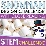 Winter STEM Activity Snowman STEM Activities Challenge STE