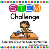 STEM Challenge Recording Sheet for Kindergarten Kids