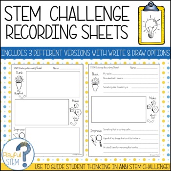 Preview of STEM Challenge Recording Sheets