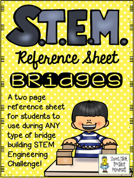 Preview of STEM Challenge Reference Sheet - Bridges - Use with ANY STEM Challenge!