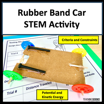 Preview of Summer STEM Challenge Engineering  Design Process Build a Rubber Band Car