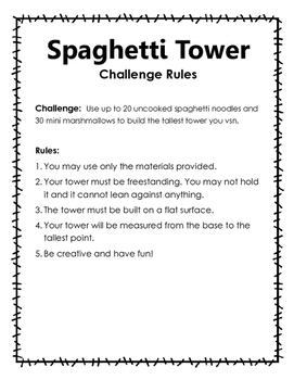 STEM Challenge: Spaghetti and Marshmallow Tower by Stephanie Blythe