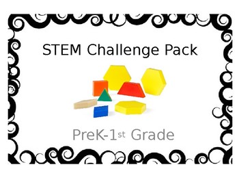 Preview of STEM Challenge Task Cards - Learning Tubs - Pattern Blocks - Bridge Building
