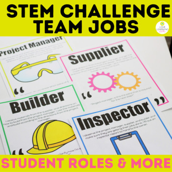 Preview of STEM Challenge Team and Student Jobs Posters Teacher Planning Pages Forms