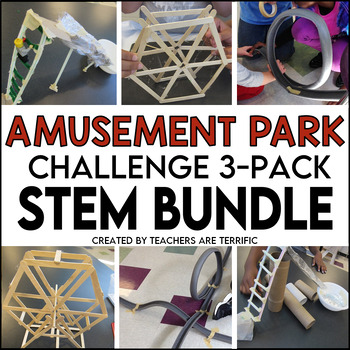 Preview of STEM Projects - Roller Coasters, Ferris Wheels, & Water Slides Challenge Bundle