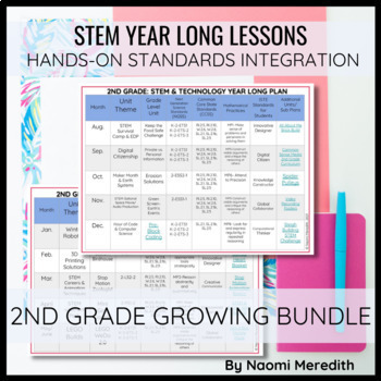 Preview of STEM Challenges for 2nd Grade | Growing Year Long Bundle