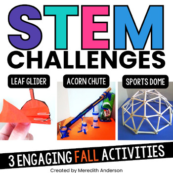 Preview of Fall STEM Activities and Low Prep Challenges Leaf Challenge Acorn Sports STEM