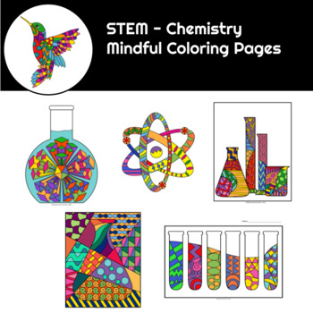 Preview of STEM | Chemistry Inspired Mindful Coloring Pages | SEL Pack 2