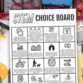 Preview of STEM Choice Board: Project-Based Independent Learning