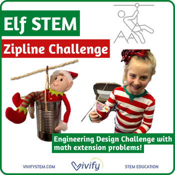 Preview of Christmas STEM: Elf Zipline (Engineering Design)