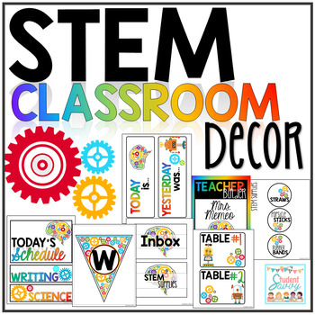 Preview of STEM Classroom Decor | STEM labels | STEM Binders | STEAM Posters
