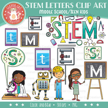 Preview of STEM Clip Art Letters – Middle School / Teen Kids