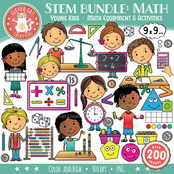 Preview of STEM Clipart Bundle: Young Kids & Math