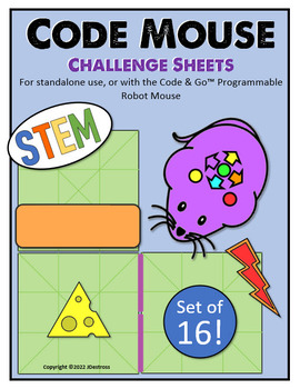 Preview of STEM Code & Go Robot Mouse Coding Challenge -  Set of 16!