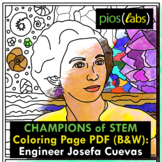 STEM Coloring Page/Poster: Geological Engineer Josefa Cuev