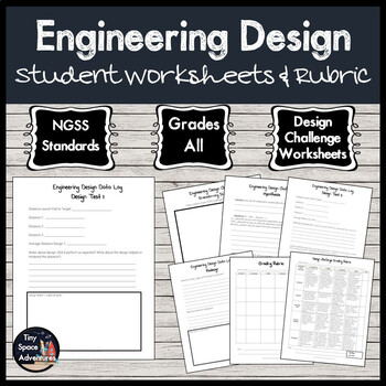 Preview of Engineering Design Challenge STEM Student Worksheets & Rubric
