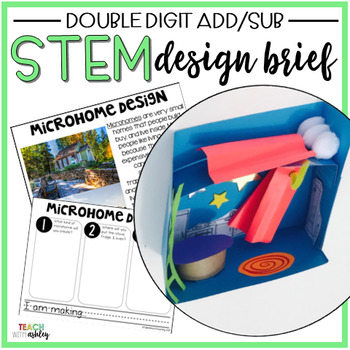 Preview of STEM Double Digit Addition & Subtraction Microhome Designs