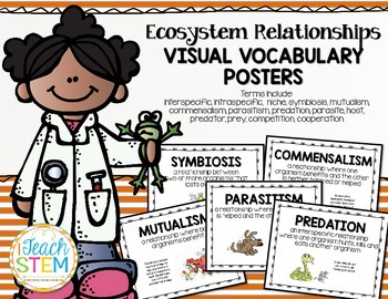 Preview of STEM Ecosystem Symbiotic Relationships Visual Vocabulary Posters