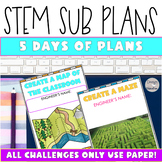 STEM Emergency Sub Plans | 5 Day STEAM Sub Plans Using Just Paper