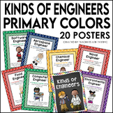STEM Kinds of Engineers Posters in Primary Colors
