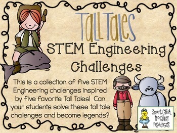 Preview of STEM Engineering Challenge Five Pack ~ Tall Tales Set