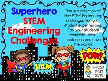 Preview of STEM Engineering Challenge Pack ~ Superhero Challenges ~ Set of Five!