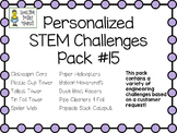 STEM Engineering Challenge Projects ~ PERSONALIZED Ten Pack #15