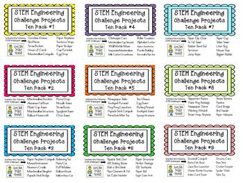 Preview of STEM Engineering Challenge Projects ~ TEN PACKS #1- #9