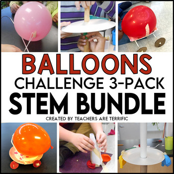 Preview of STEM Activity Challenges Bundle Balloon Cars, Rockets, and Carousels