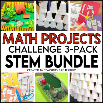 Preview of STEM Projects Math Skills Bundle- Perimeter, Area, Mean, Median, Mode Activities