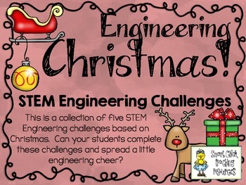 Preview of Christmas STEM ~ STEM Engineering Challenges Pack ~ Set of Five!
