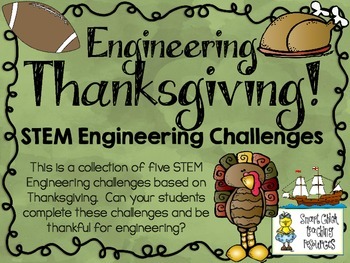 Preview of Thanksgiving STEM ~ STEM Engineering Challenges Pack ~ Set of Five!