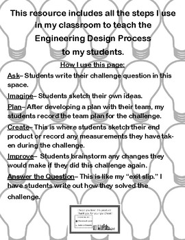 Preview of STEM: Engineering Design Process Notebook page