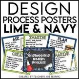 STEM Engineering Design Process Posters in Lime and Navy
