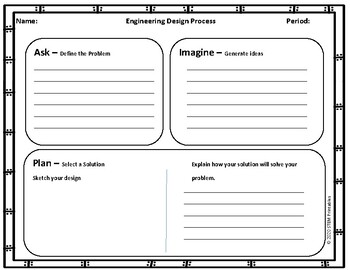 Preview of STEM - Engineering Design Process Template