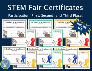Preview of STEM Engineering Fair Award Certificates | Print and Handwrite