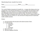 STEM Engineering - Manufacturing Assembly Line Project