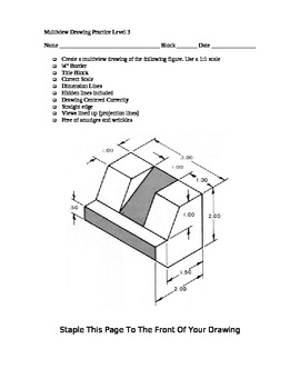 STEM Engineering - Multiview Drawing Practice - Level 3 by Tater