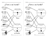 STEM Float or Sink Worksheets in Spanish  (Flota o Se hund